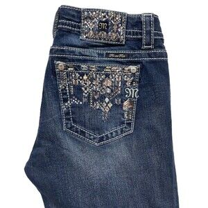 Miss Me signature Ankle Skinny Women's Rhinestone Embellished Jeans Size 29